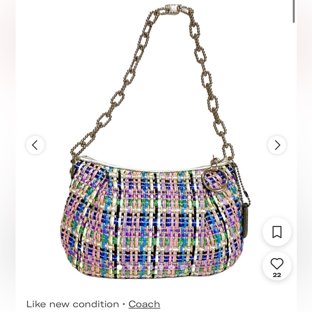 Coach Multicolor Tweed Shoulder Bag - Picture 10 of 10